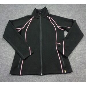 Icebreaker  Cabelas Jacket Womens Medium Black Pink Merino Full Zip Long Sleeve